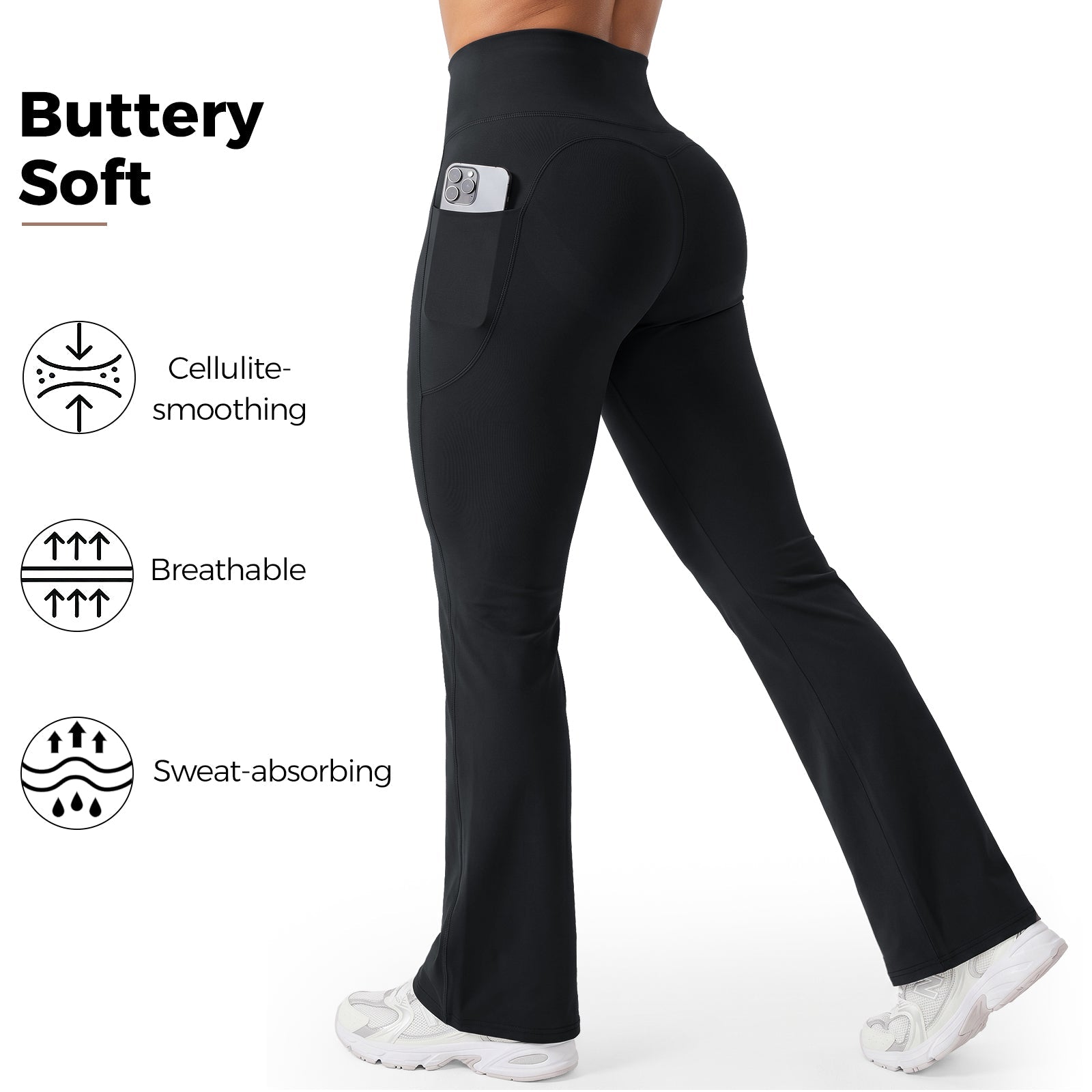 Aveli High-Waisted Tummy Control Pocket Flare Leggings