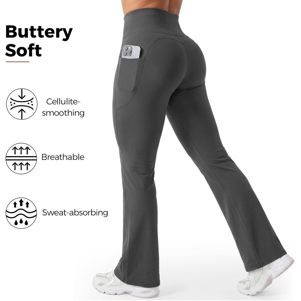 Aveli High-Waisted Tummy Control Pocket Flare Leggings