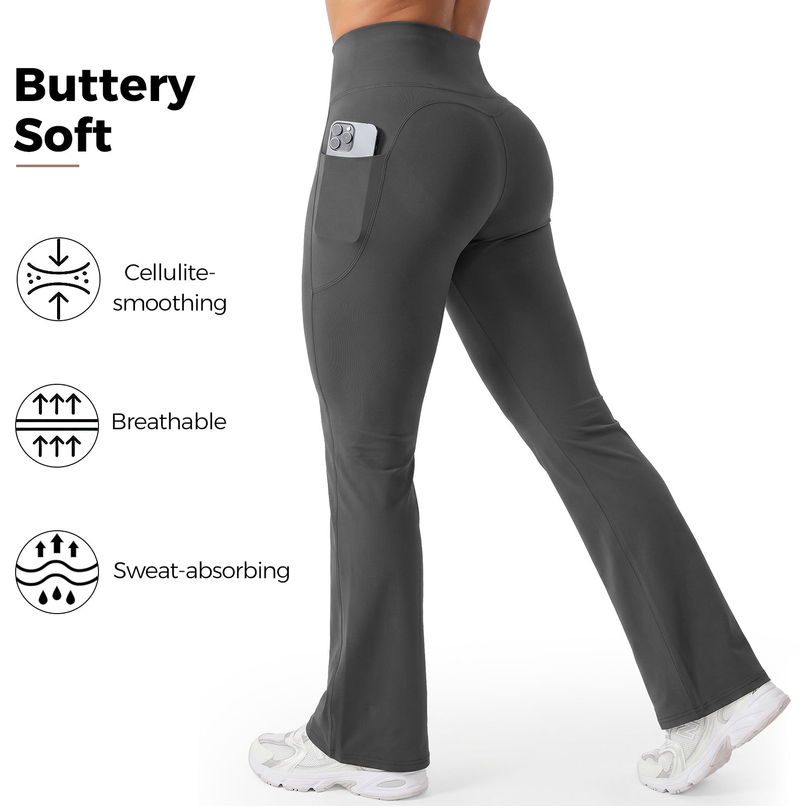 Aveli High-Waisted Tummy Control Pocket Flare Leggings