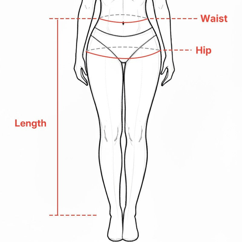 How to measure waist, hips and length